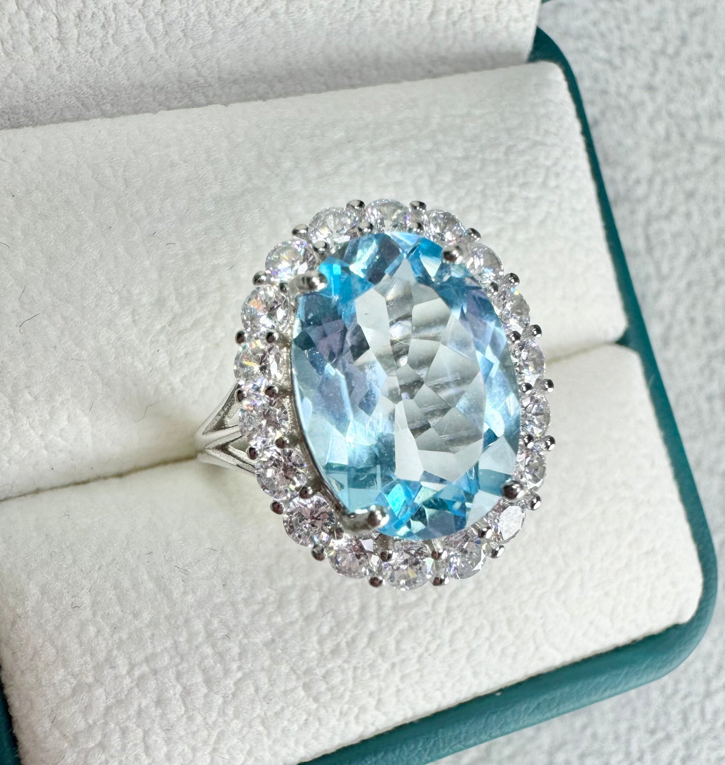 Natural Topaz Fashion S925 Adjustable Ring