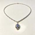 Luxury Snake‑Head Pendant Necklace, Blue & Green Gemstone Evening Jewelry