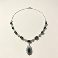 Natural Black Opal Pendant Necklace, Flash Color Play Gemstone Jewelry