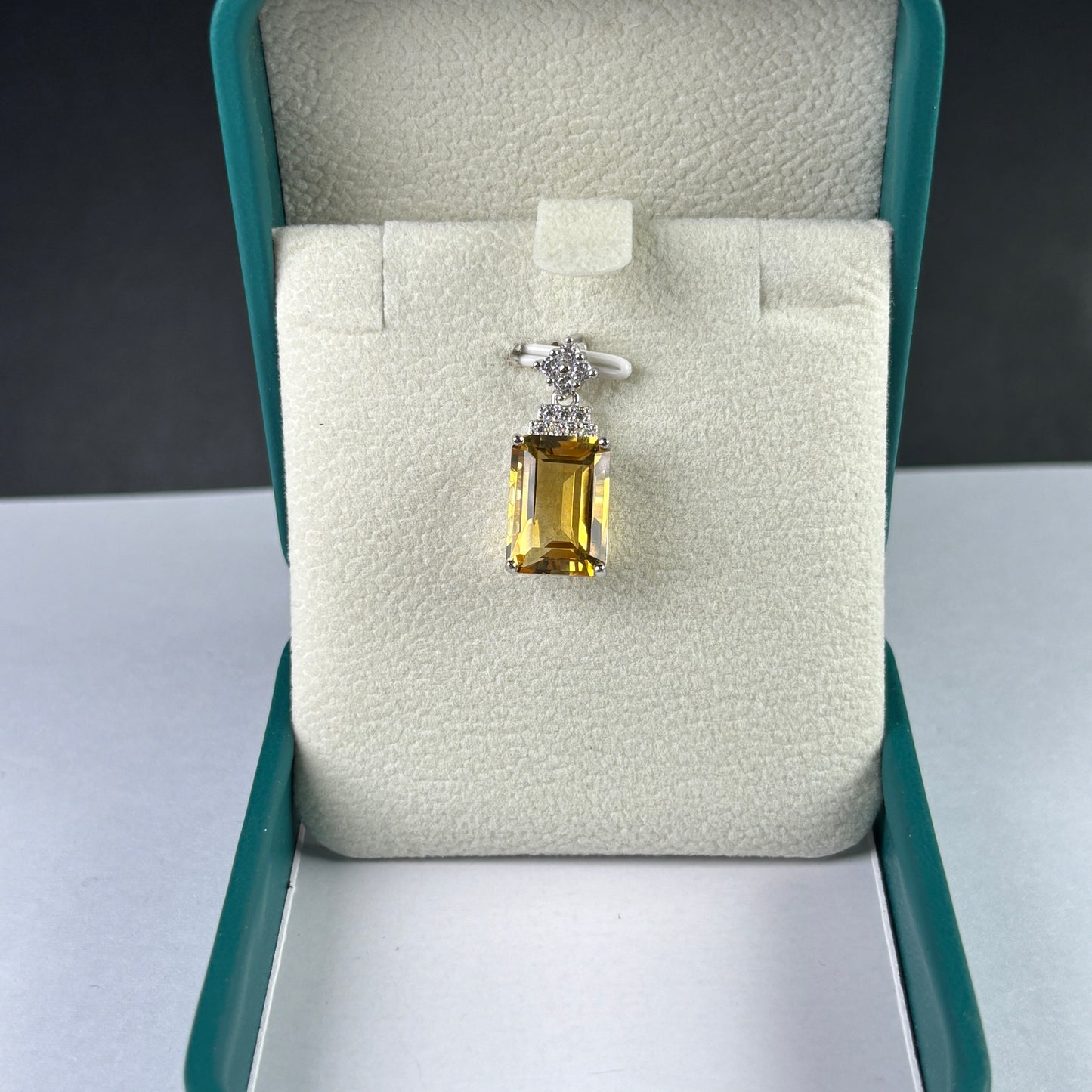 Rectangle Shape Citrine S925 Pendent