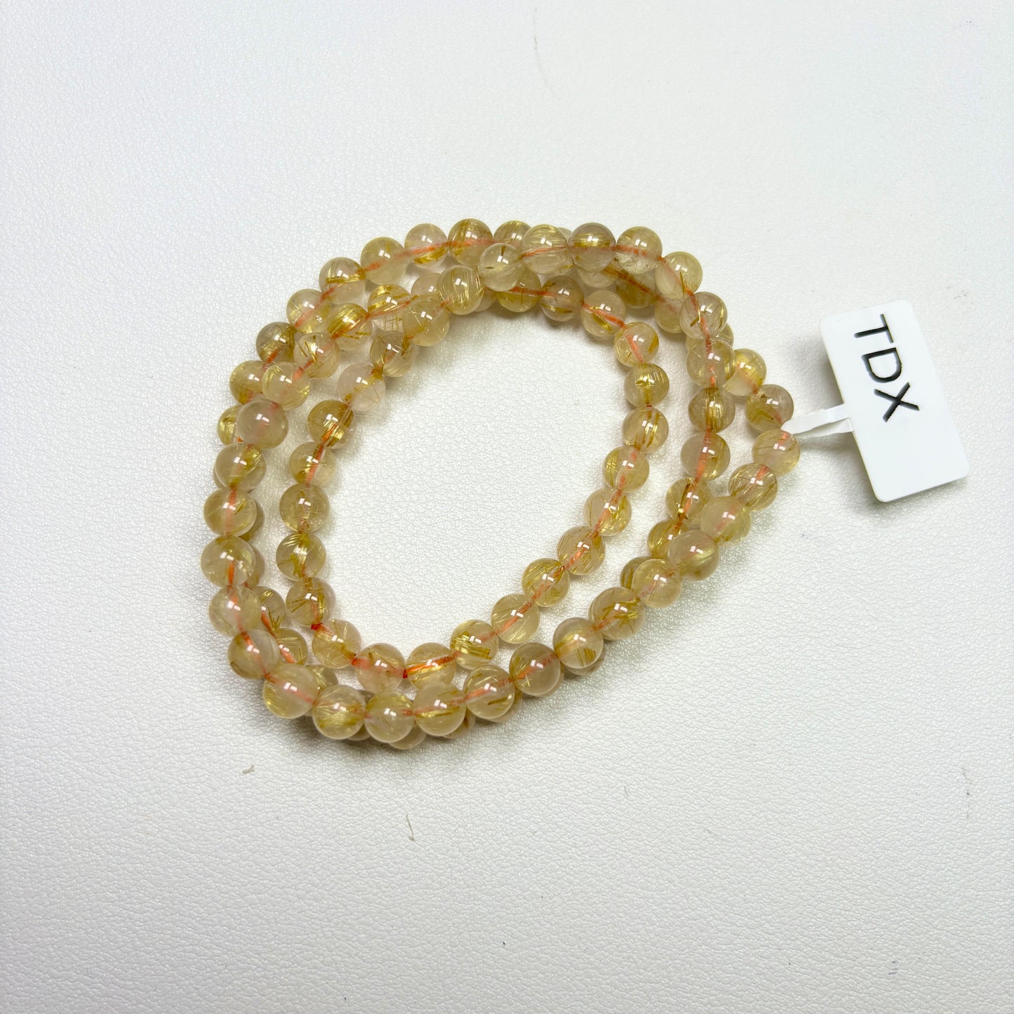 3 Layered 6mm Golden Rutilated Quartz Bracelets
