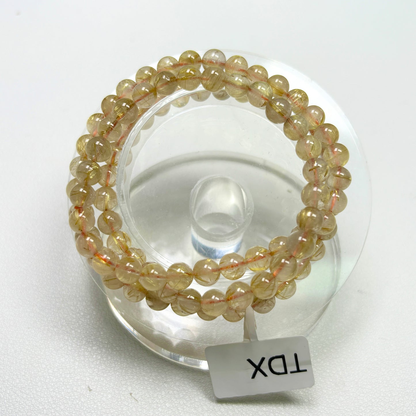 3 Layered 6mm Golden Rutilated Quartz Bracelets