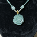 Natural A-Grade Jadeite Rose Flower Necklace