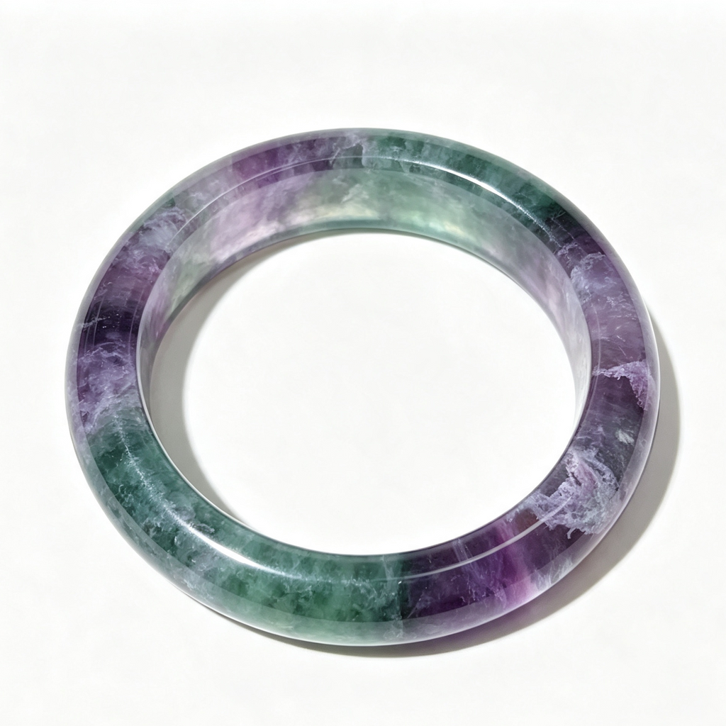 Natural Multicolor Fluorite Bangle
