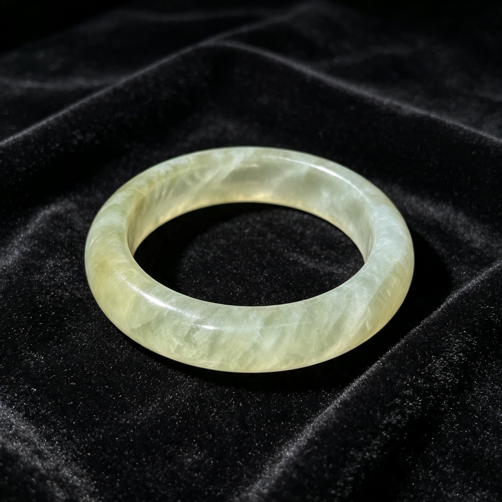 Natural Citrine Bangle Bracelet, Pale Yellow Clear Citrine Solid Bangle