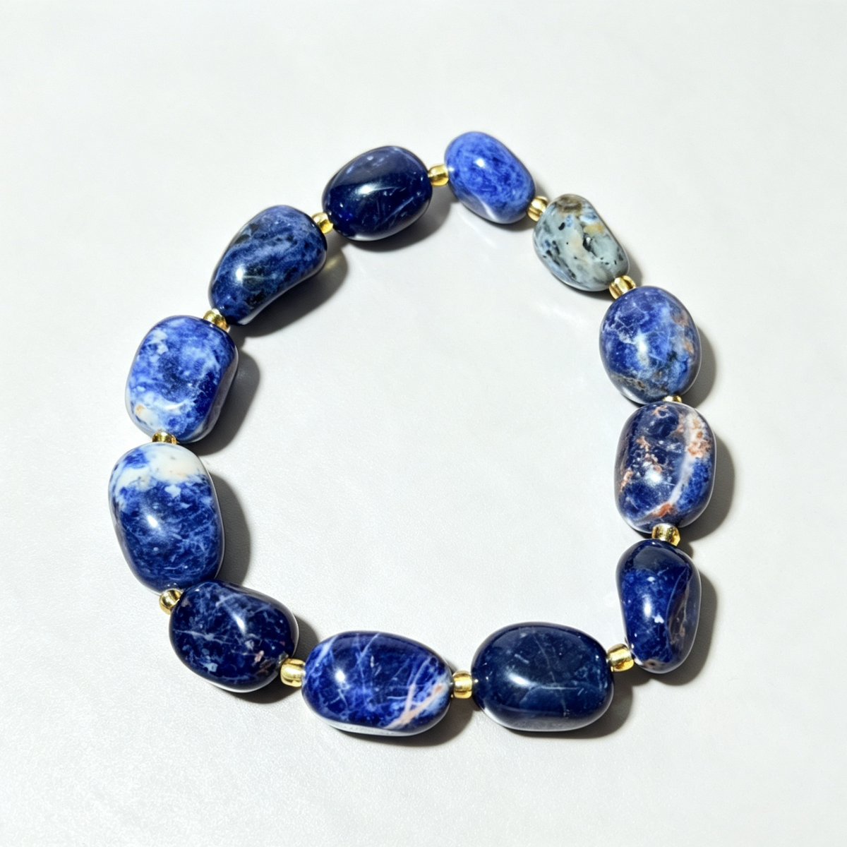 Natural Tumbled Sodalite Stretch Bracelet