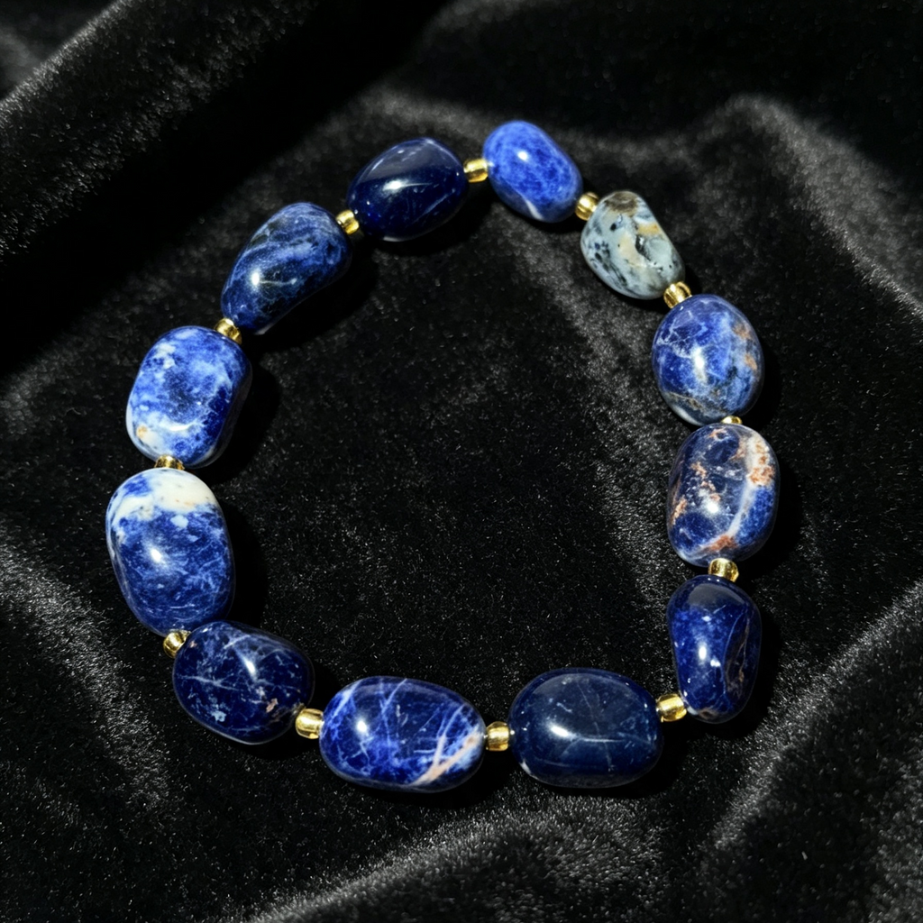 Natural Tumbled Sodalite Stretch Bracelet