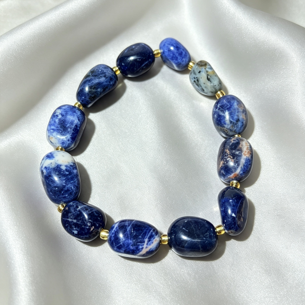 Natural Tumbled Sodalite Stretch Bracelet