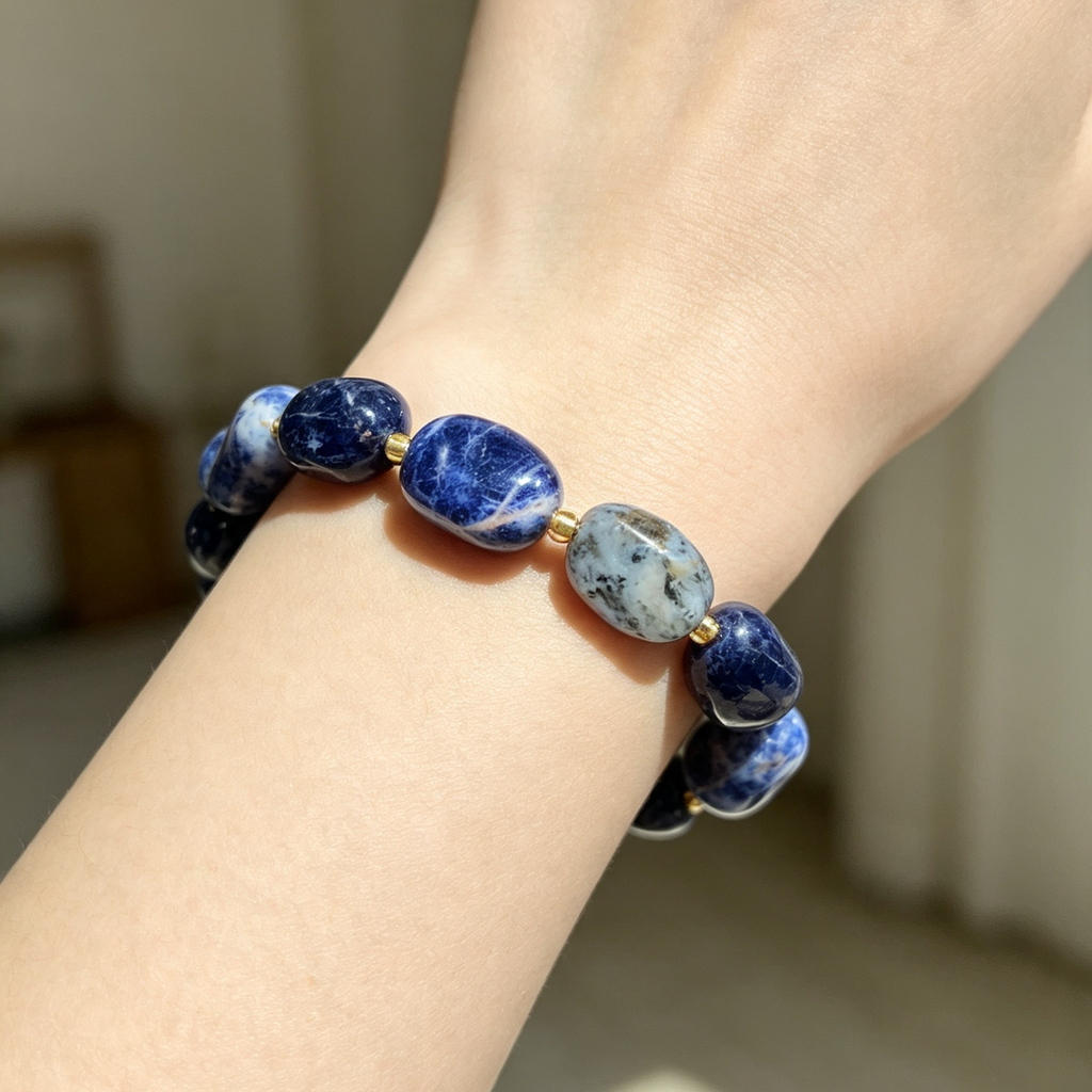 Natural Tumbled Sodalite Stretch Bracelet