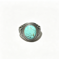 Natural Turquoise Oval Cabochon Statement Ring