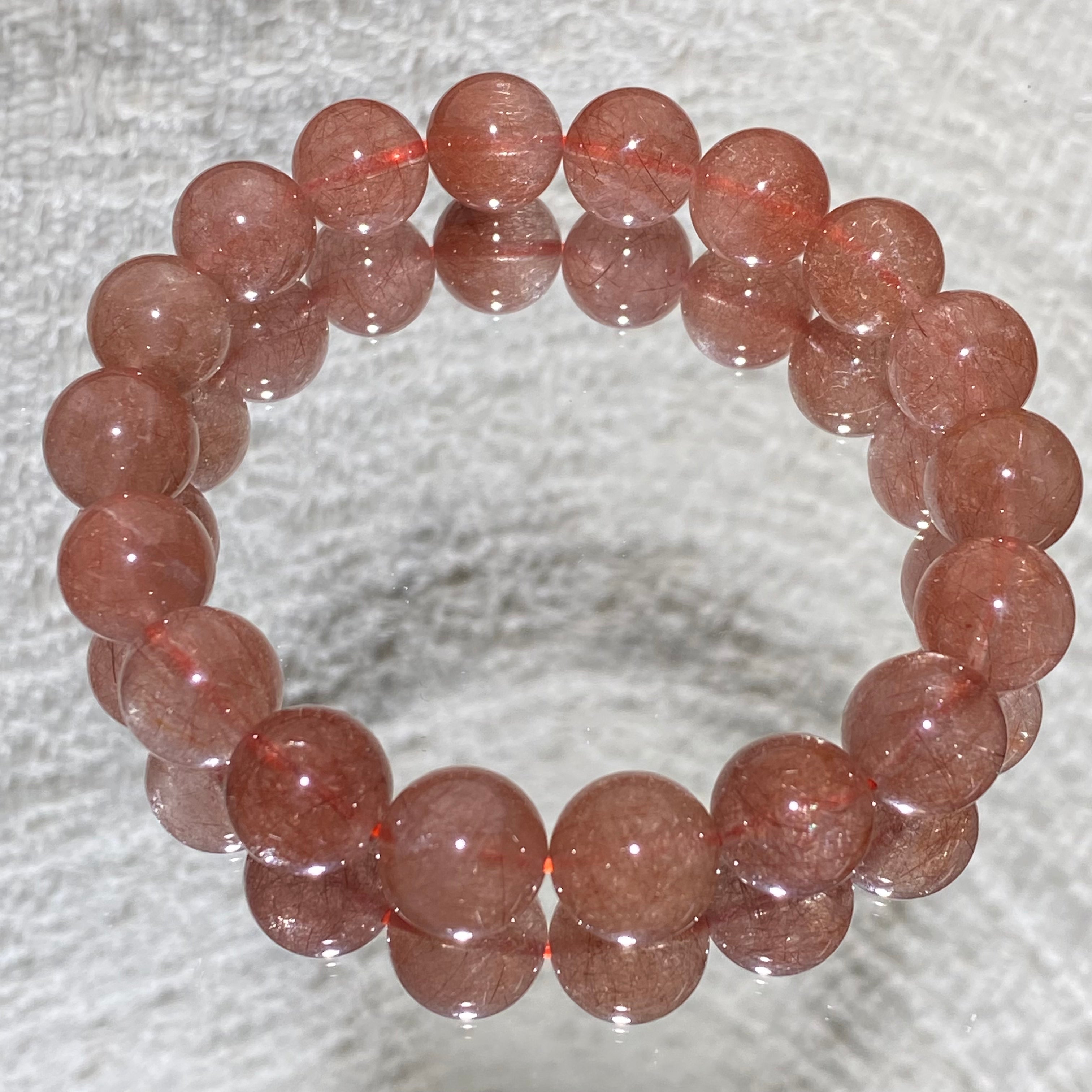 Natural Red Rutilated Quartz Bracelet 16mm-16.5mm