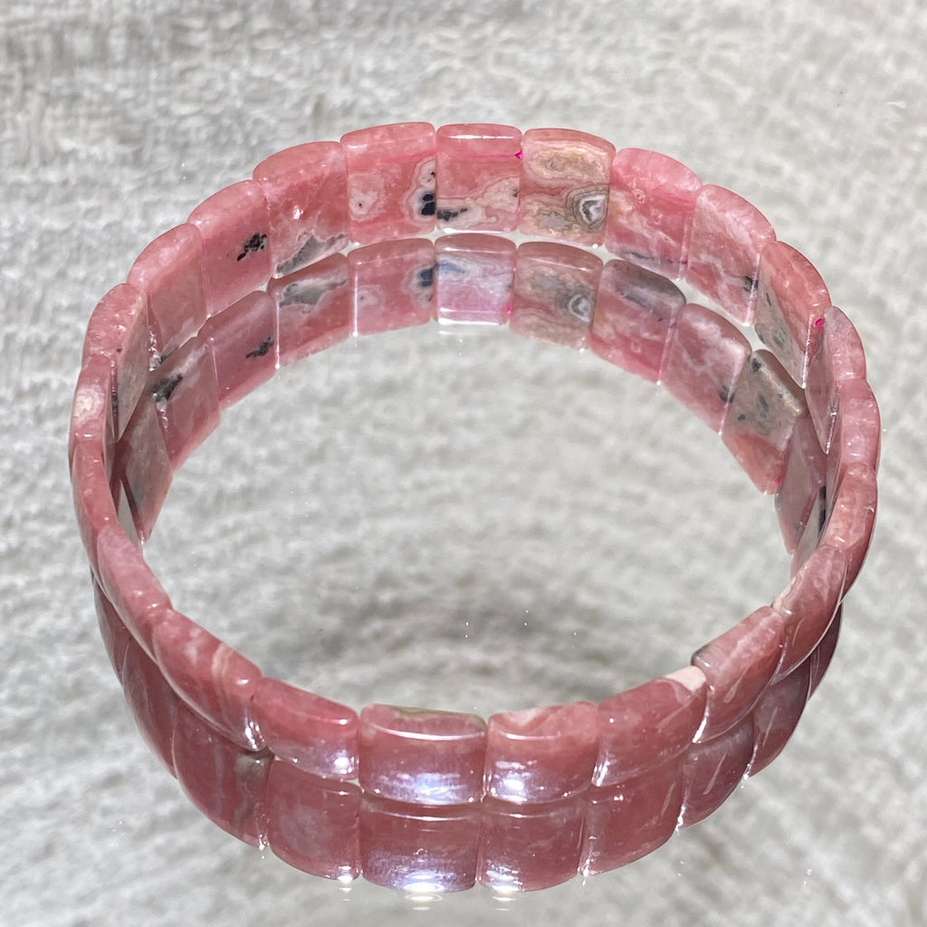 Natural Rhodochrosite Soft bangle : The Romantic Guardian of the "Inca Rose"