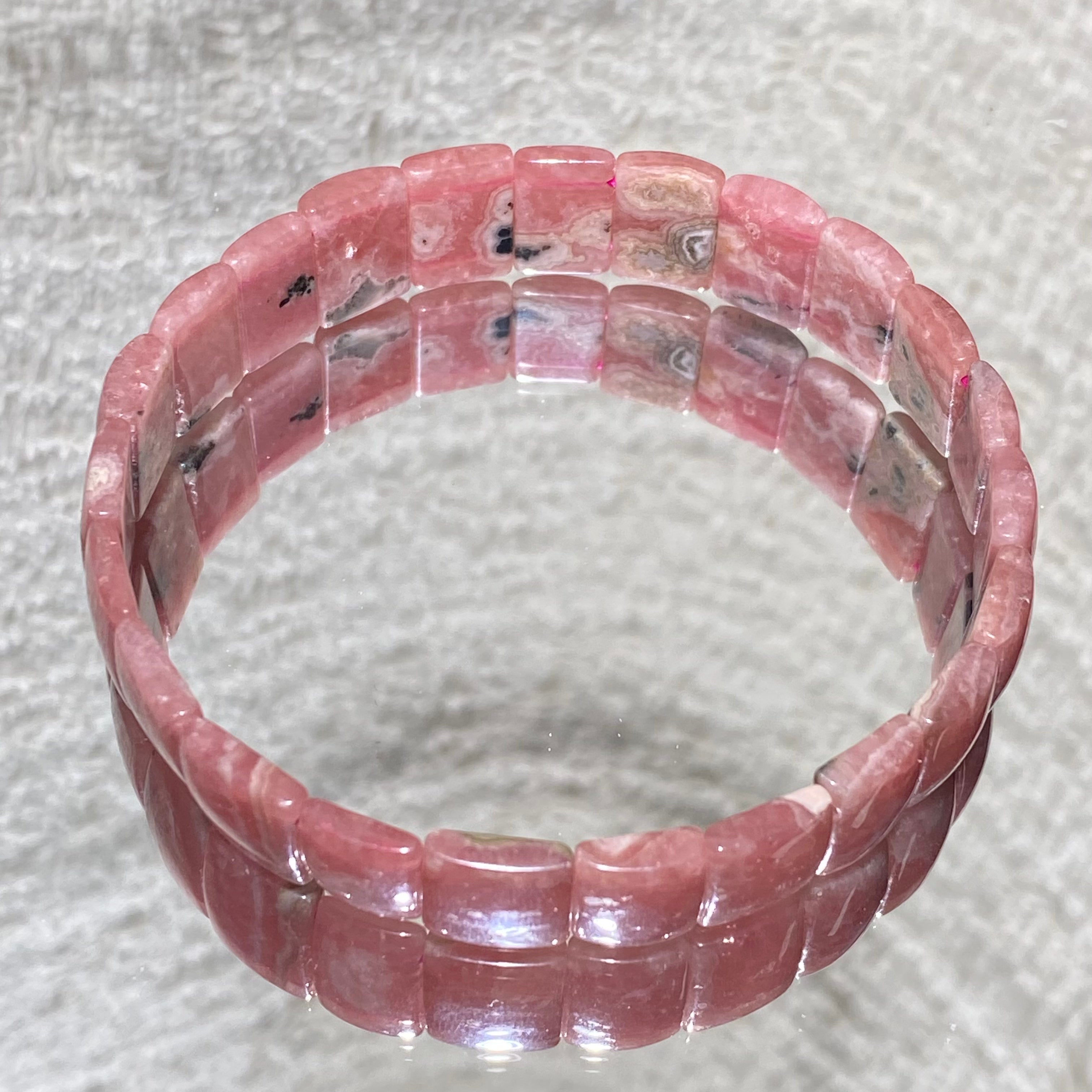 Natural Rhodochrosite Soft bangle : The Romantic Guardian of the "Inca Rose"
