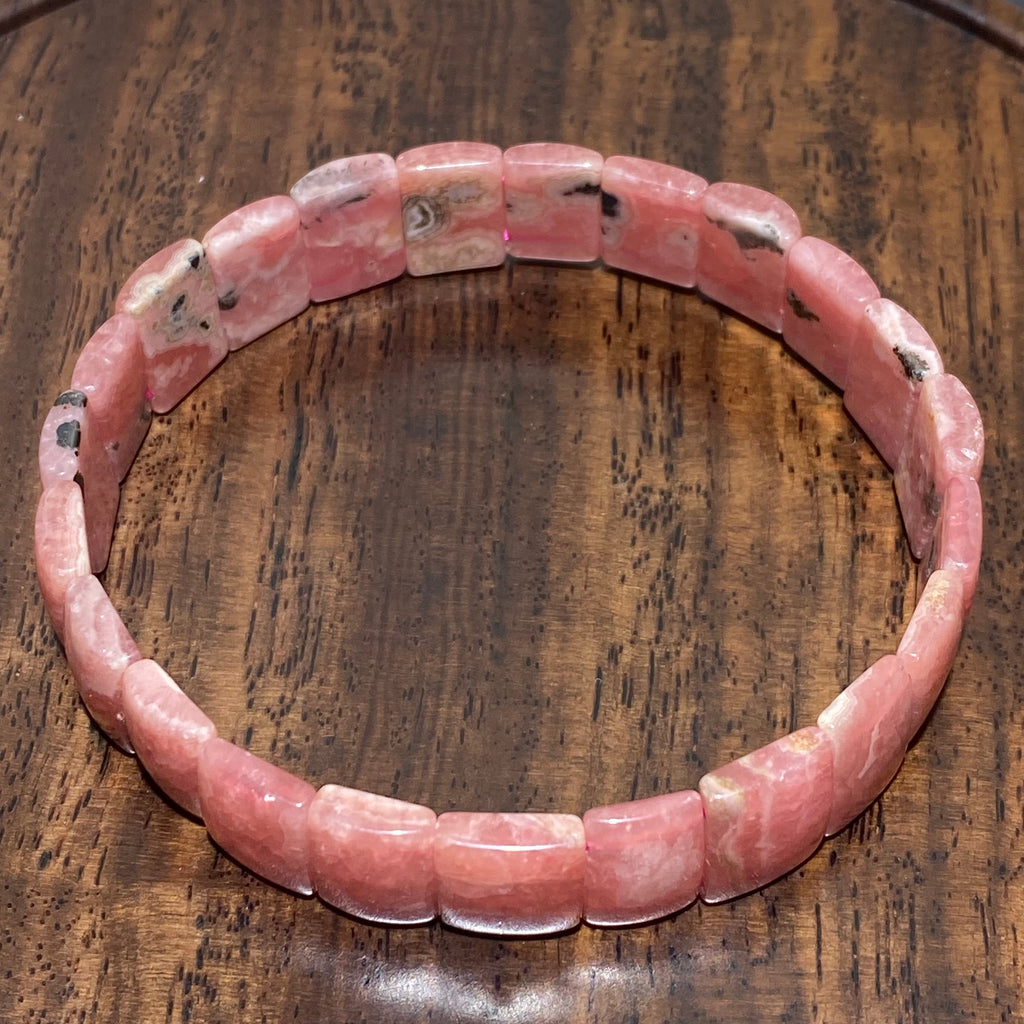 Natural Rhodochrosite Soft bangle : The Romantic Guardian of the "Inca Rose"