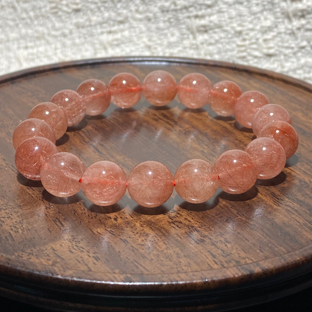 Natural Red Rutilated Quartz Bracelet 16mm-16.5mm