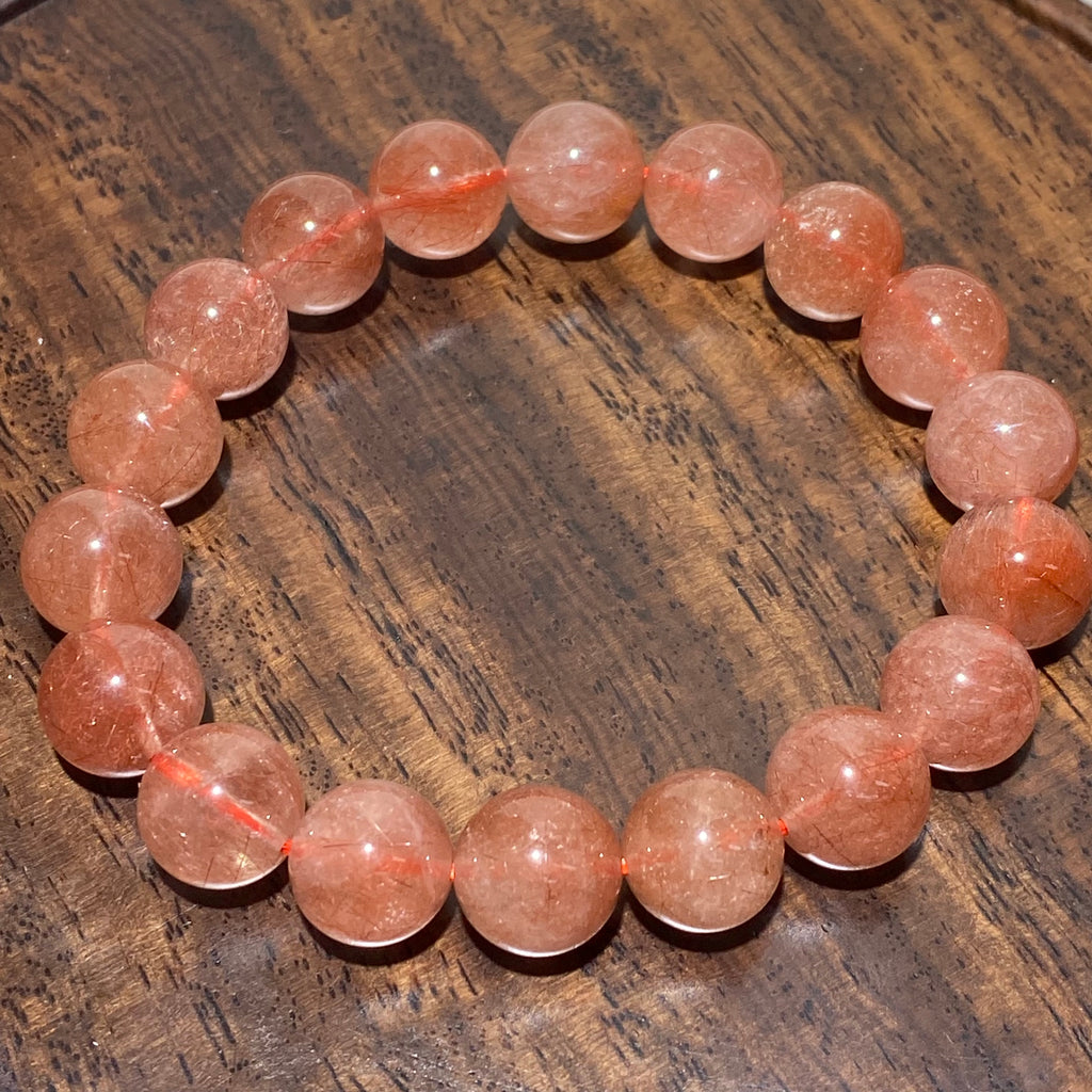 Natural Red Rutilated Quartz Bracelet 16mm-16.5mm