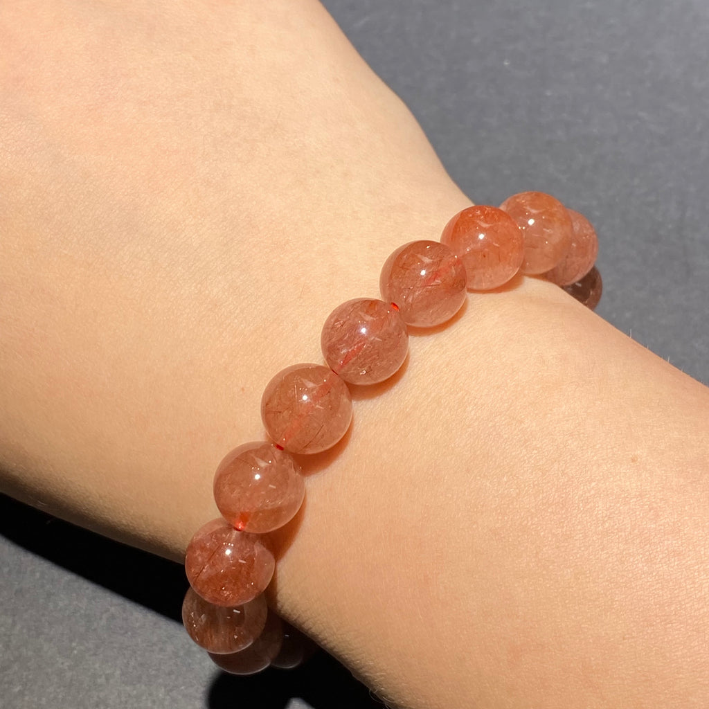 Natural Red Rutilated Quartz Bracelet 16mm-16.5mm