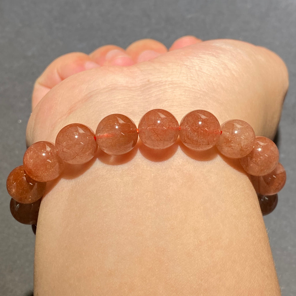 Natural Red Rutilated Quartz Bracelet 16mm-16.5mm