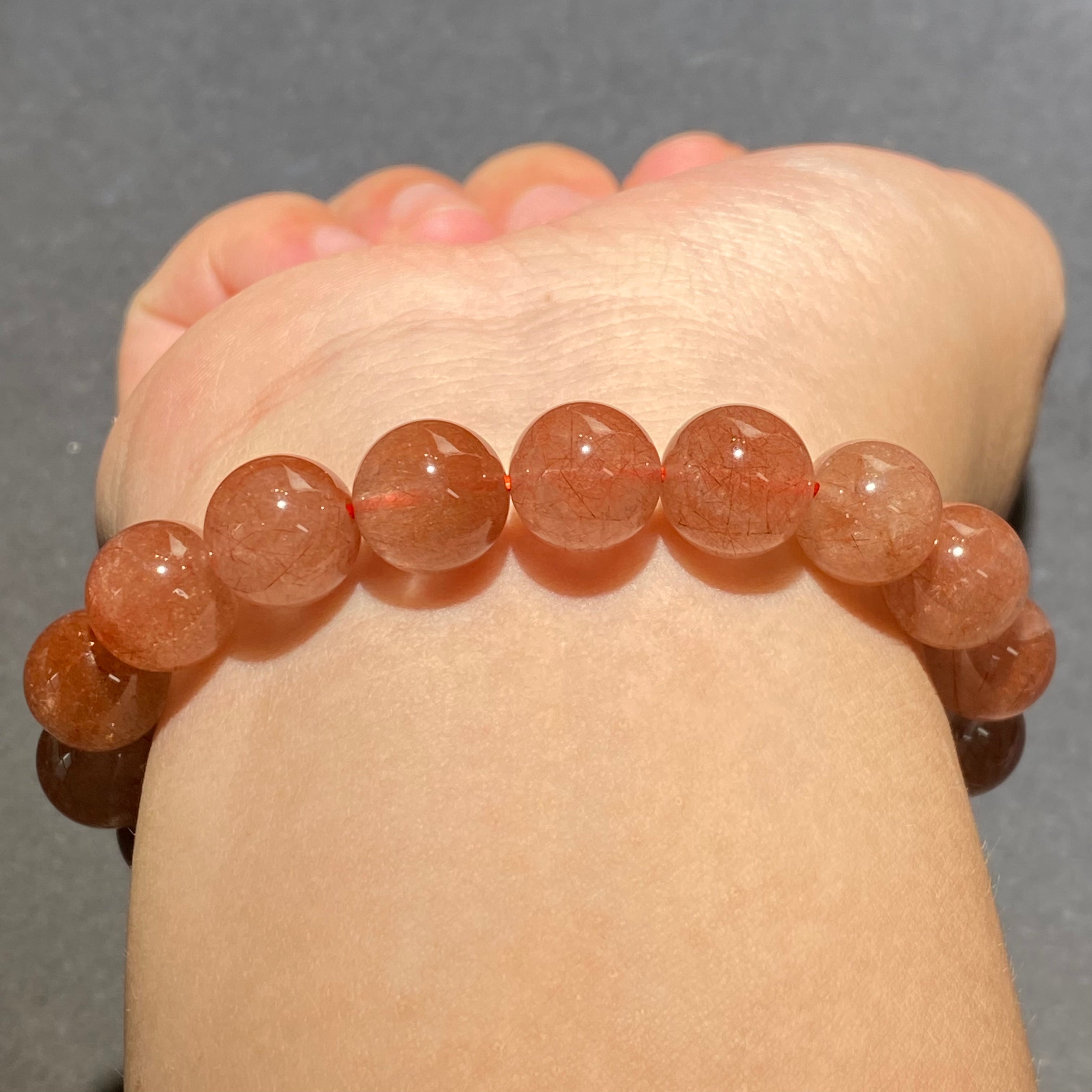 Natural Red Rutilated Quartz Bracelet 16mm-16.5mm