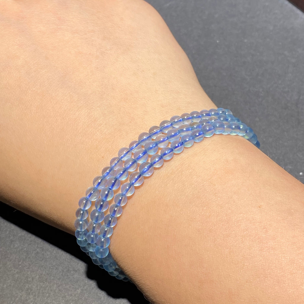 Natural Aquamarine Bracelet Three laps
