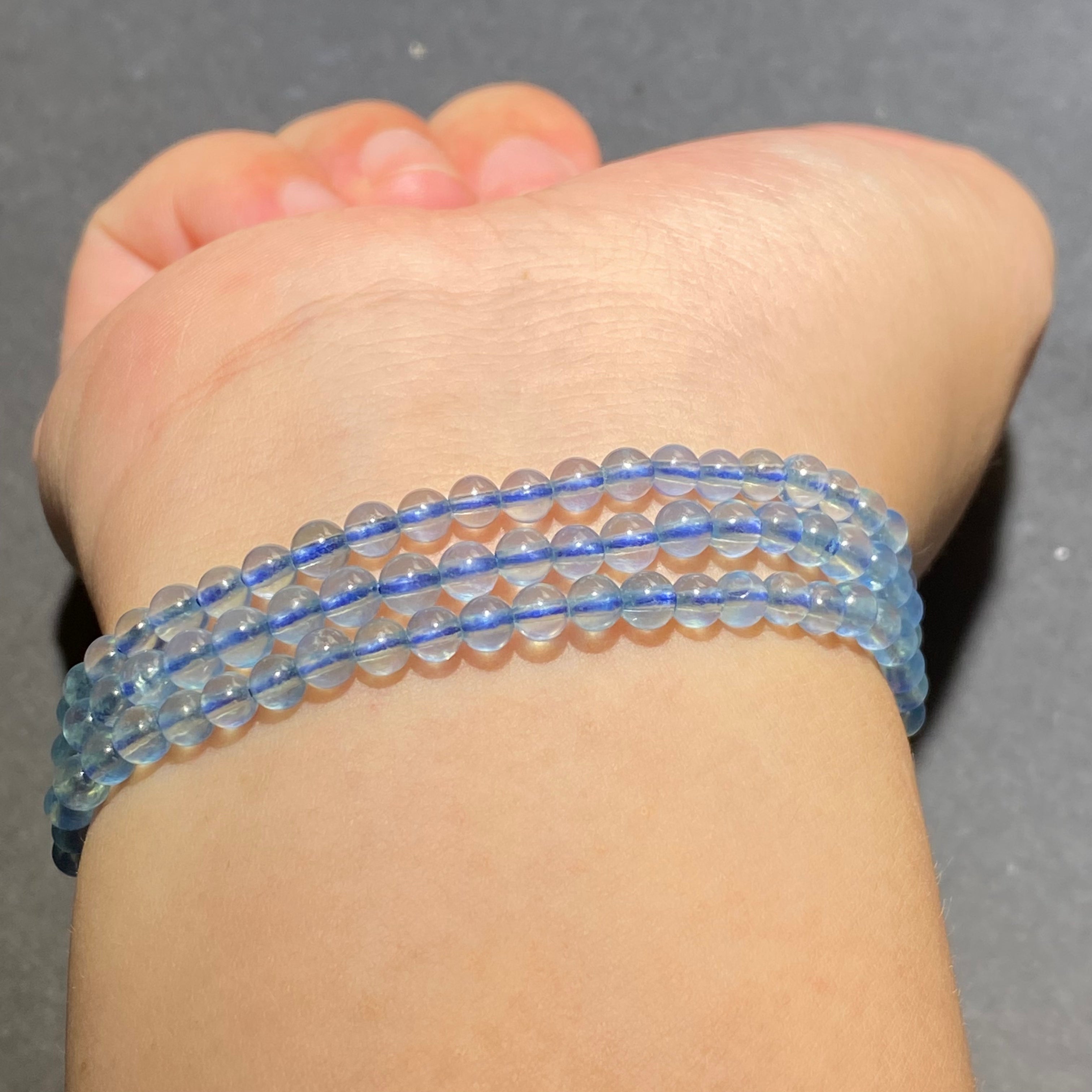 Natural Aquamarine Bracelet Three laps