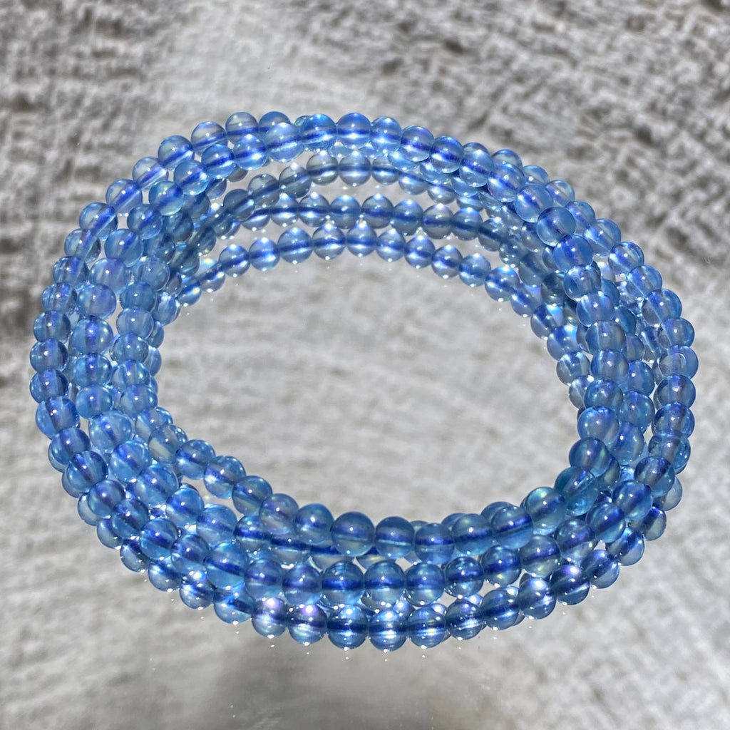 Natural Aquamarine Bracelet Three laps