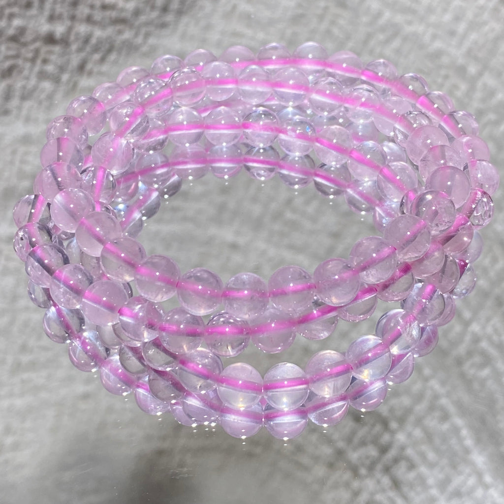 Natural Rose Quartz Bracelet Three Laps