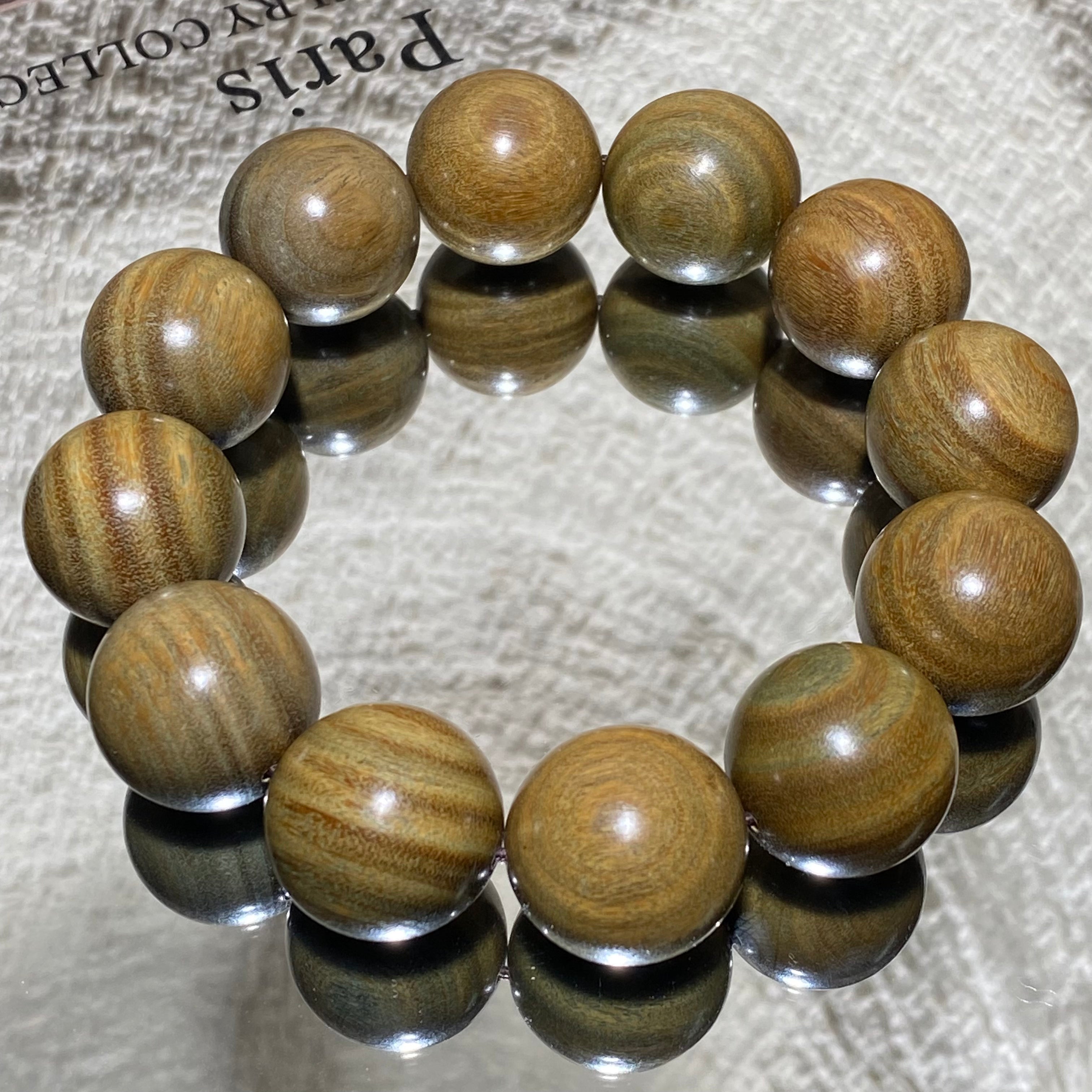 Natural Green Sandalwood Beaded Bracelet