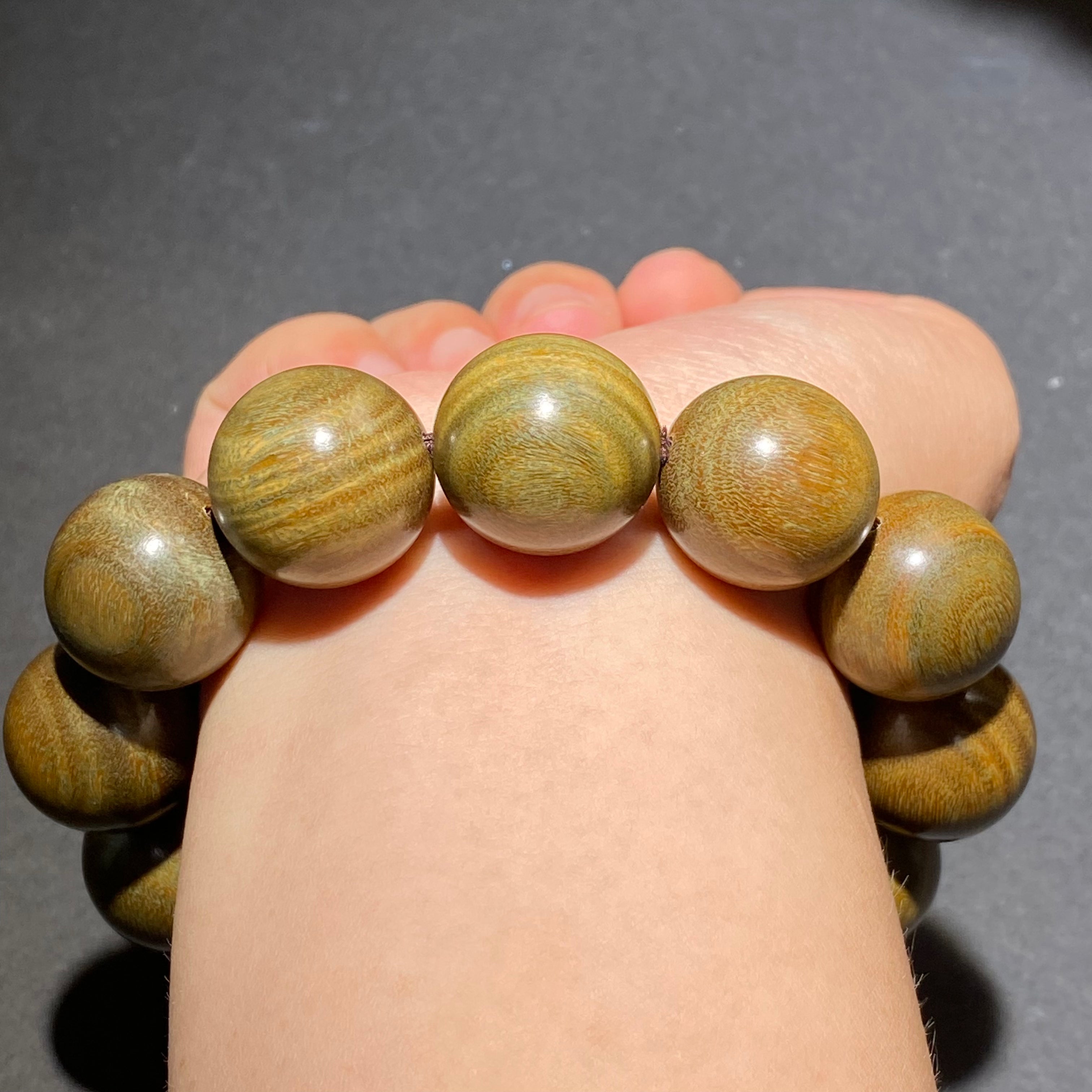 Natural Green Sandalwood Beaded Bracelet