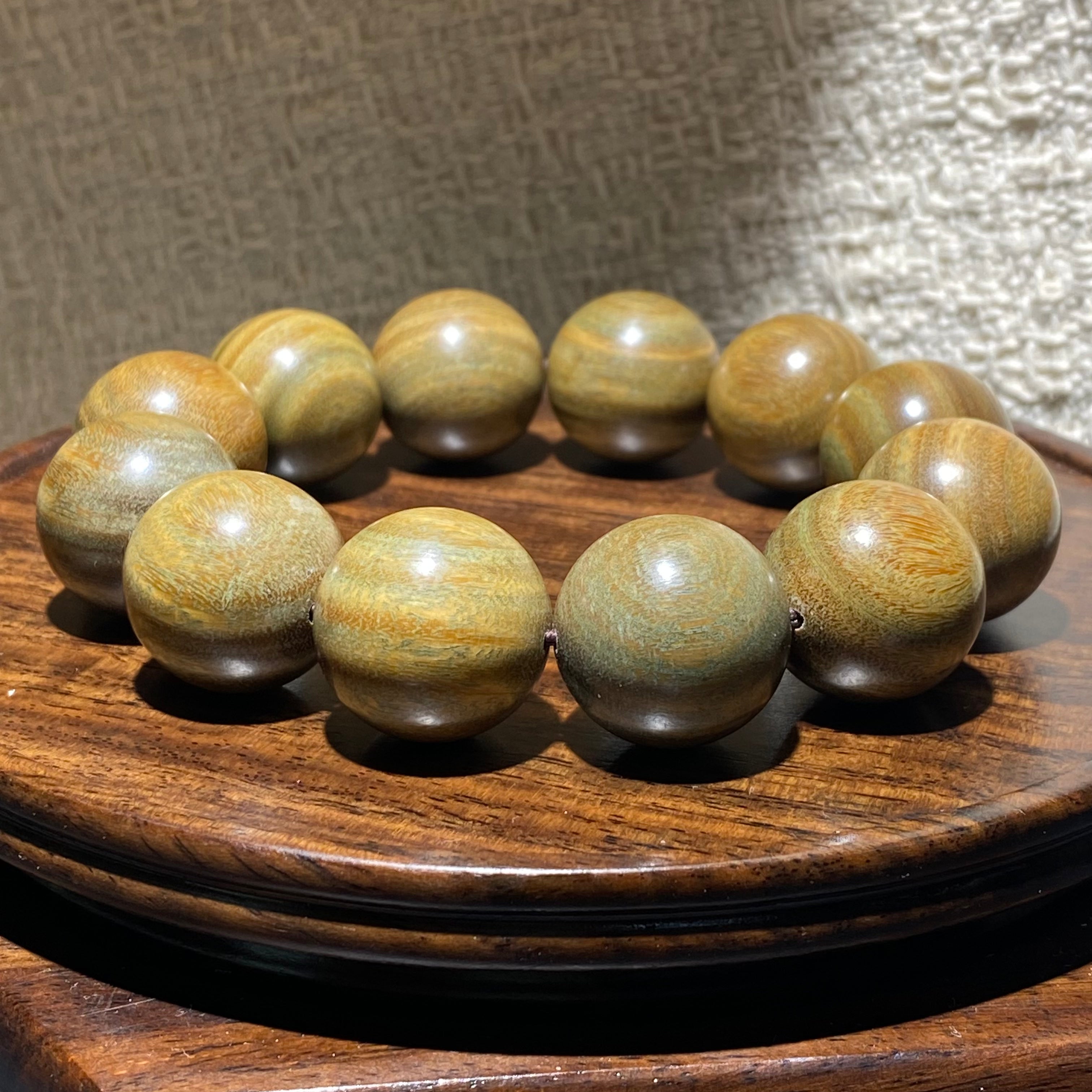 Natural Green Sandalwood Beaded Bracelet