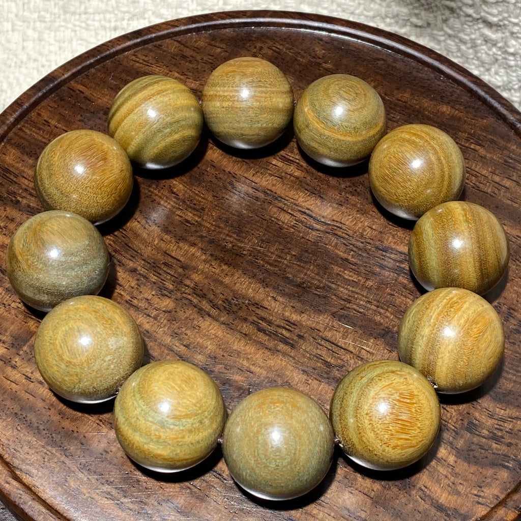 Natural Green Sandalwood Beaded Bracelet