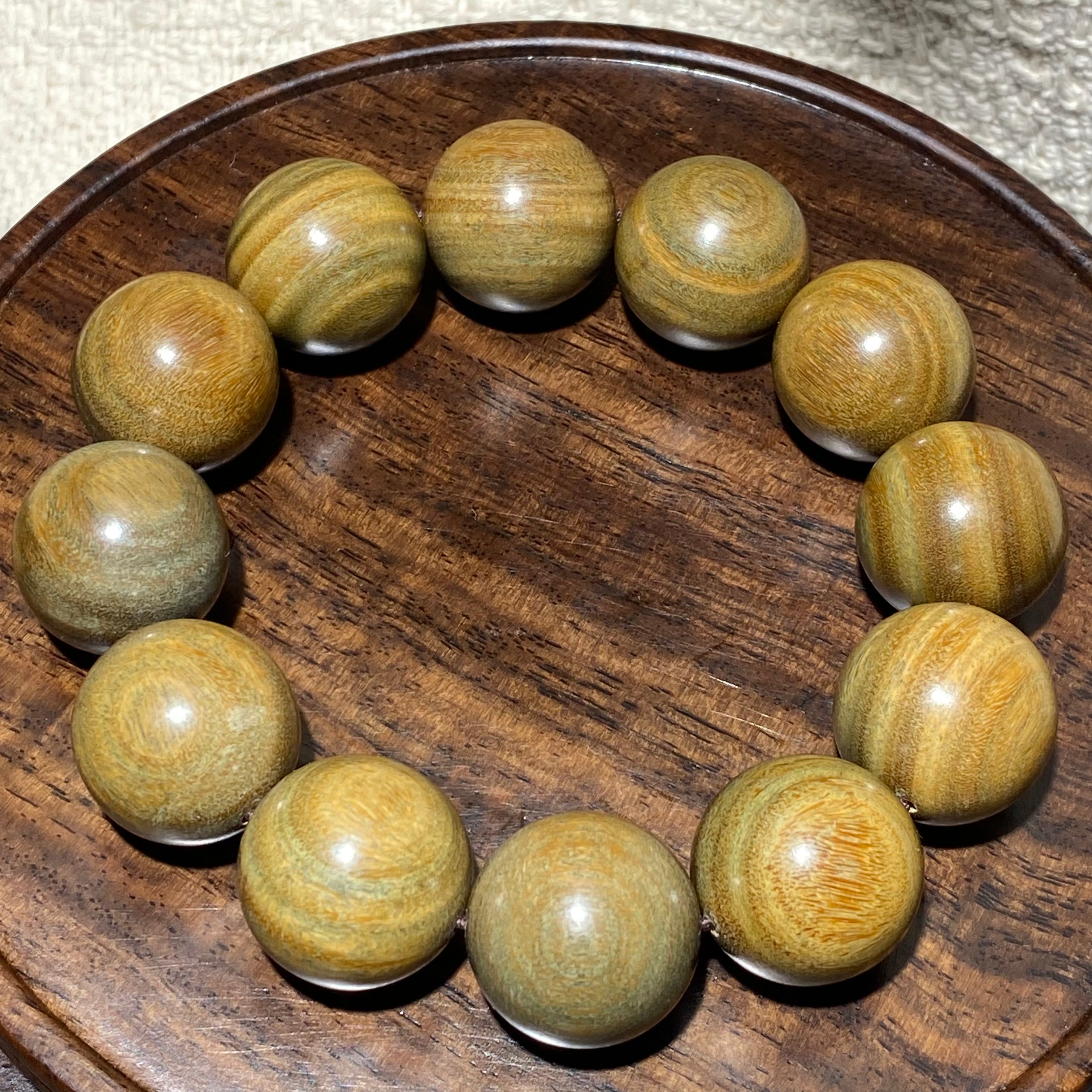 Natural Green Sandalwood Beaded Bracelet