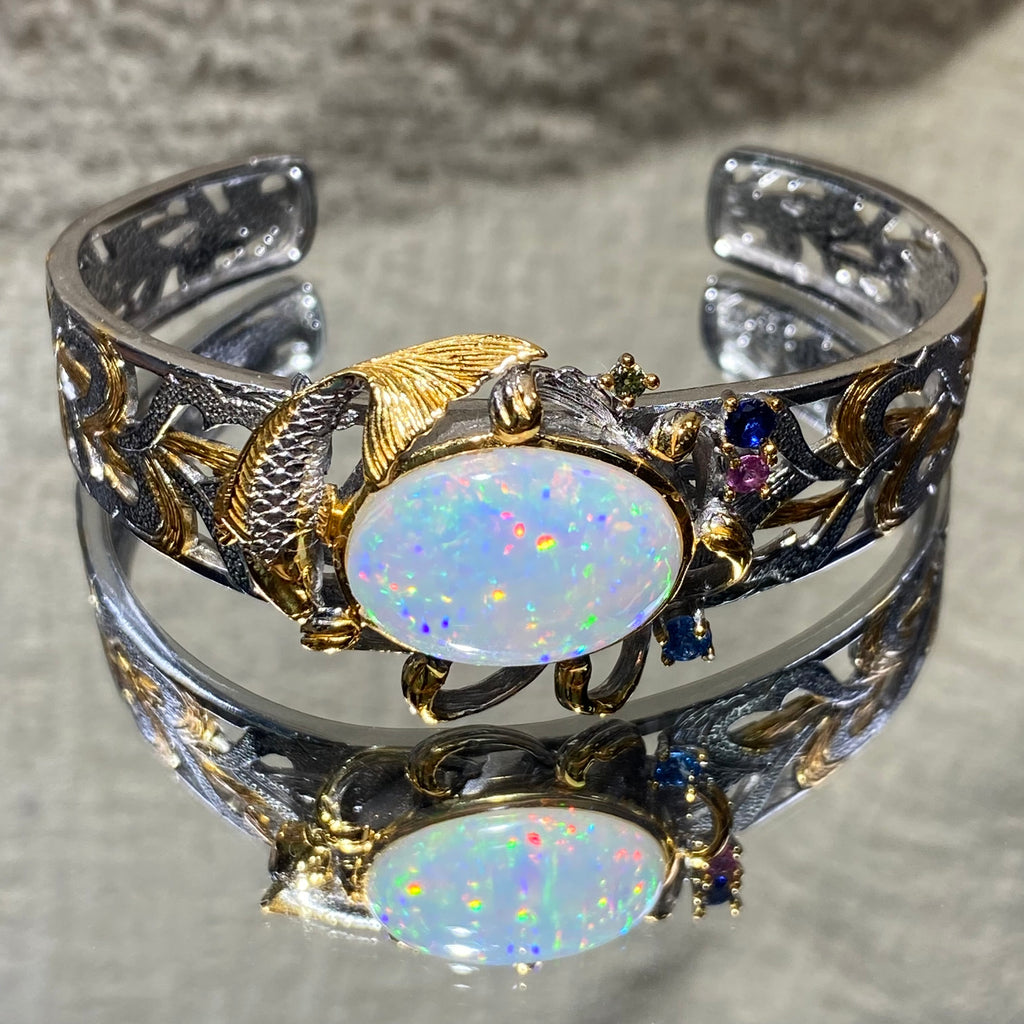 Natural Opal S925 bangle