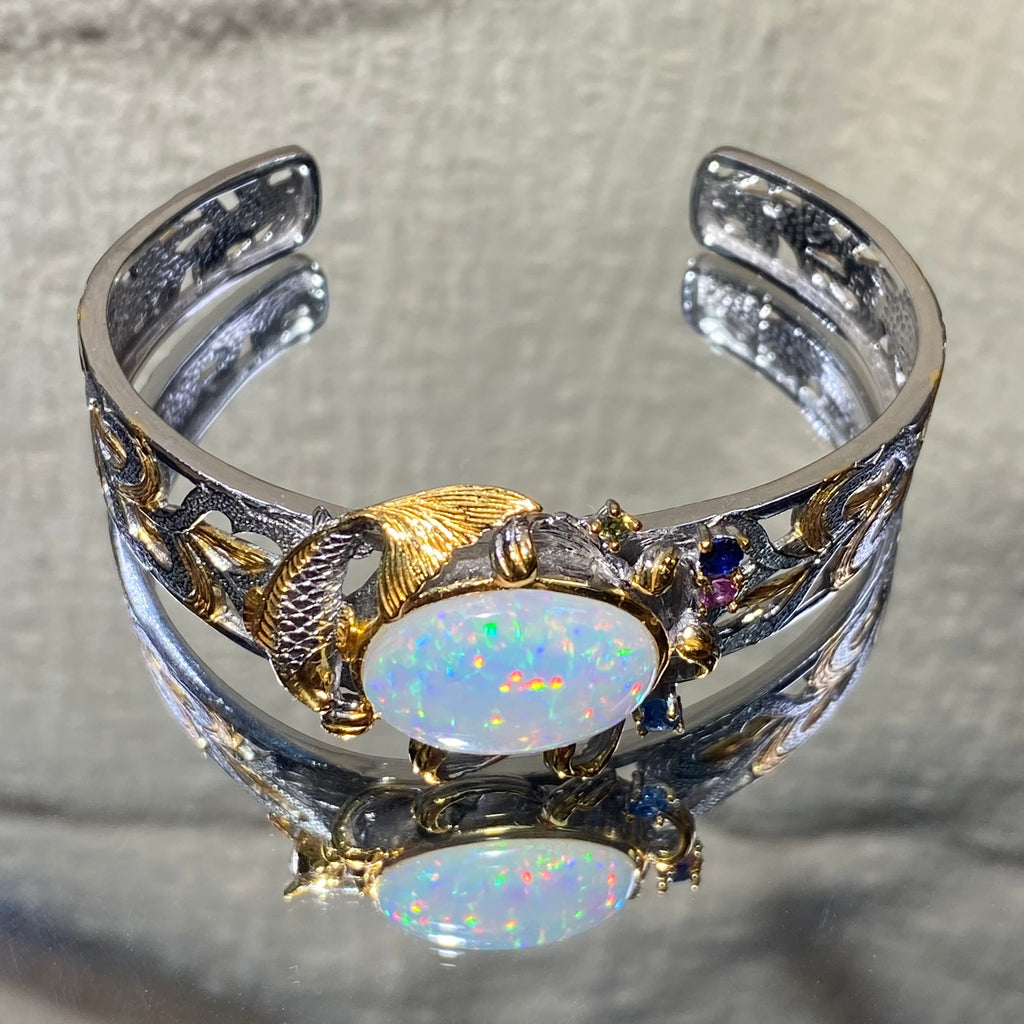 Natural Opal S925 bangle