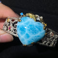 Natural Larimar Heart s925 bangle