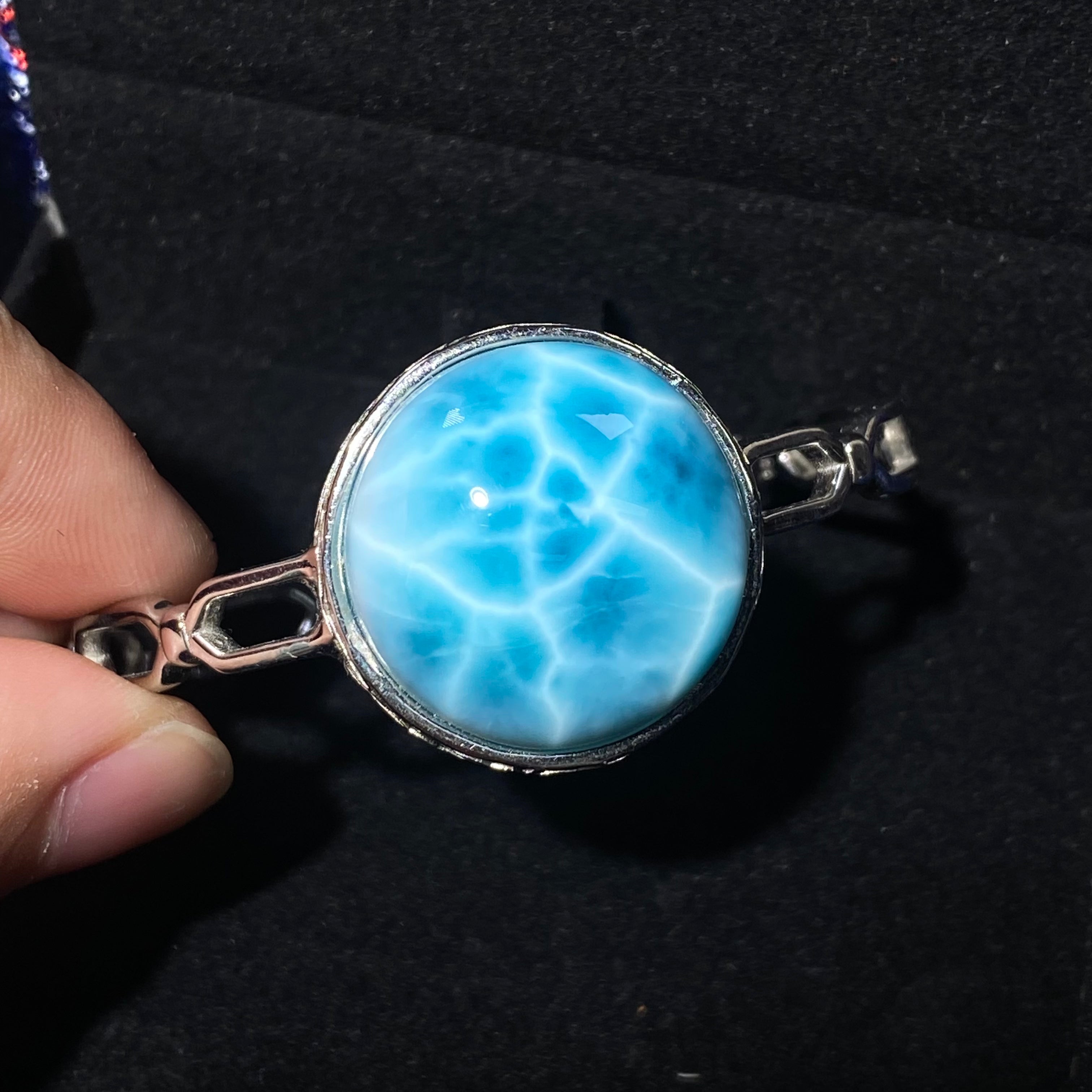 Natural Larimar s925 bangle