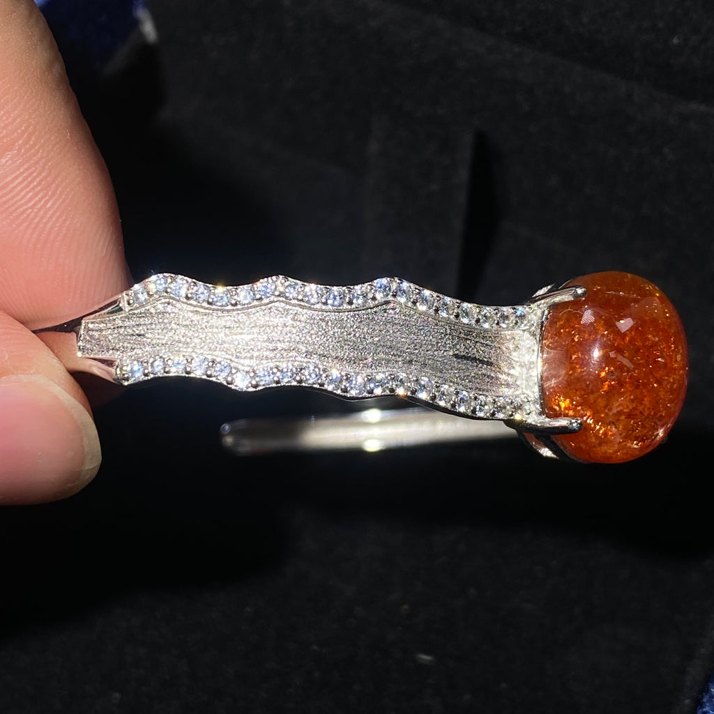 Natural Sunstone s925 bangle