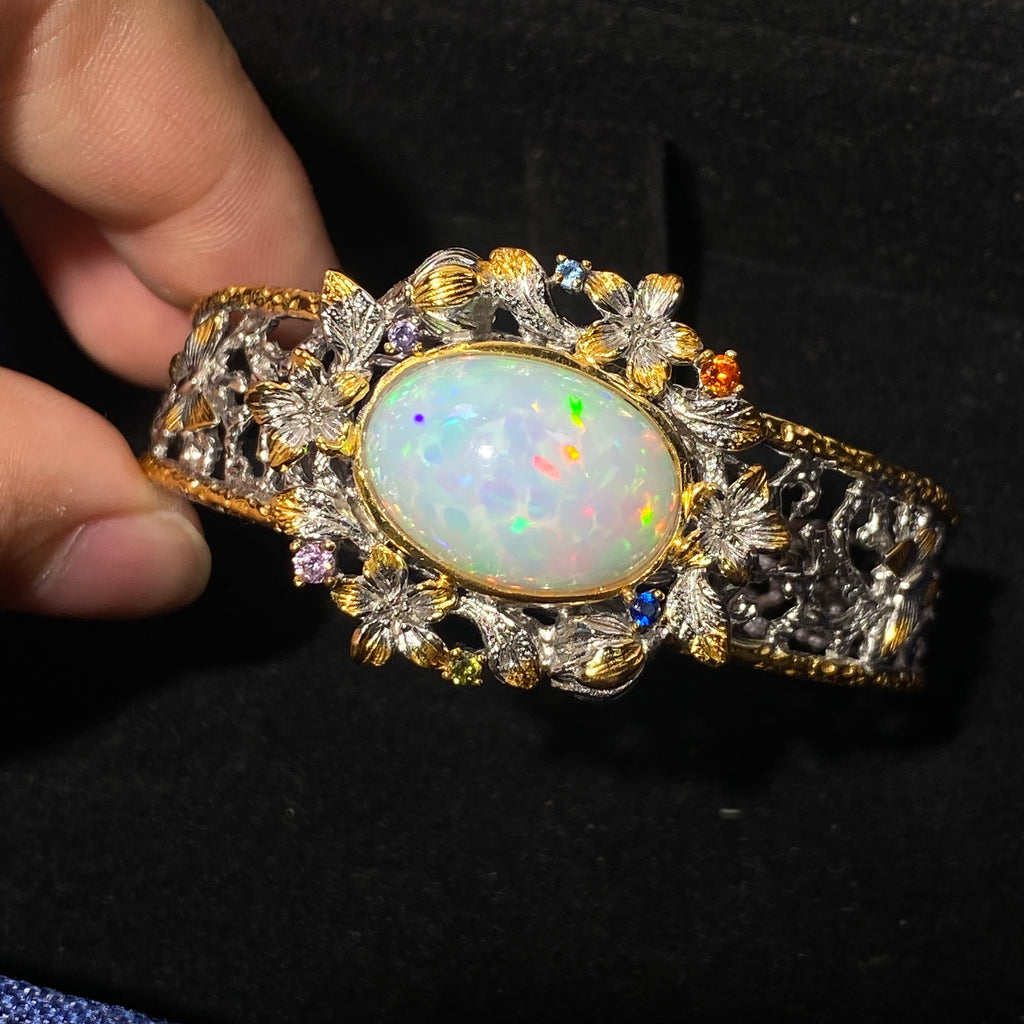 Natural Opal S925 bangle