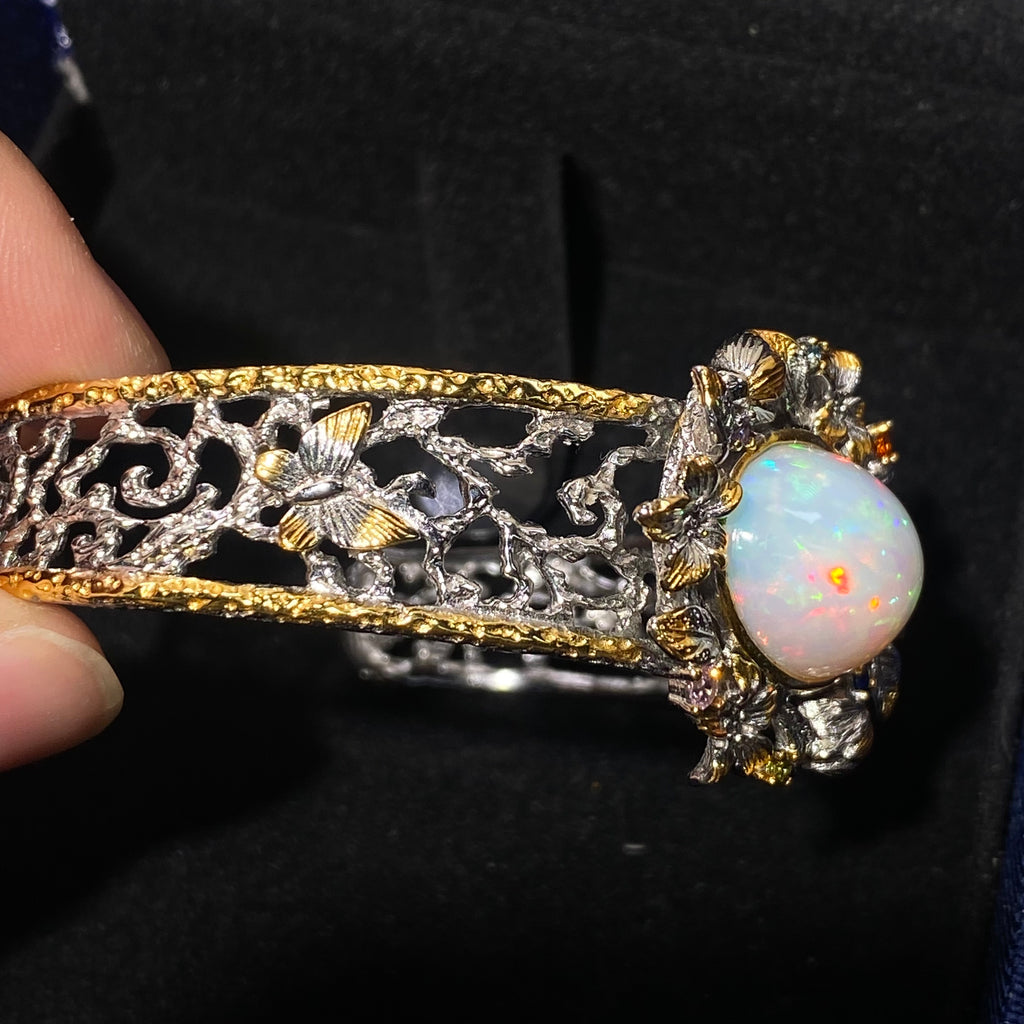 Natural Opal S925 bangle