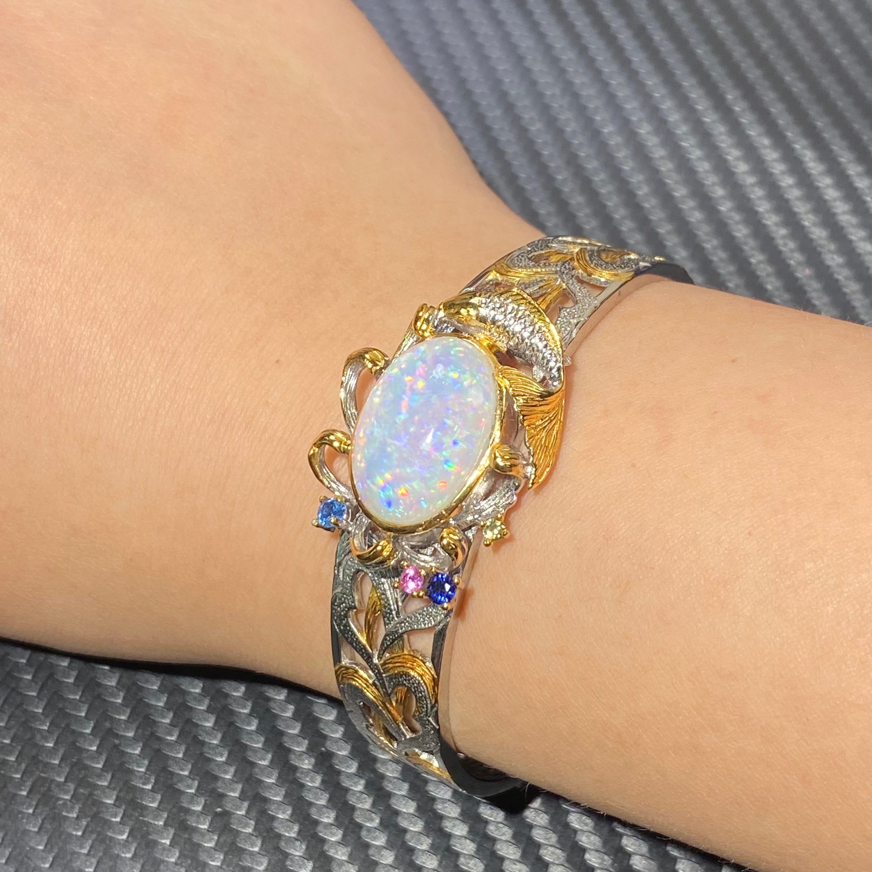Natural Opal S925 bangle