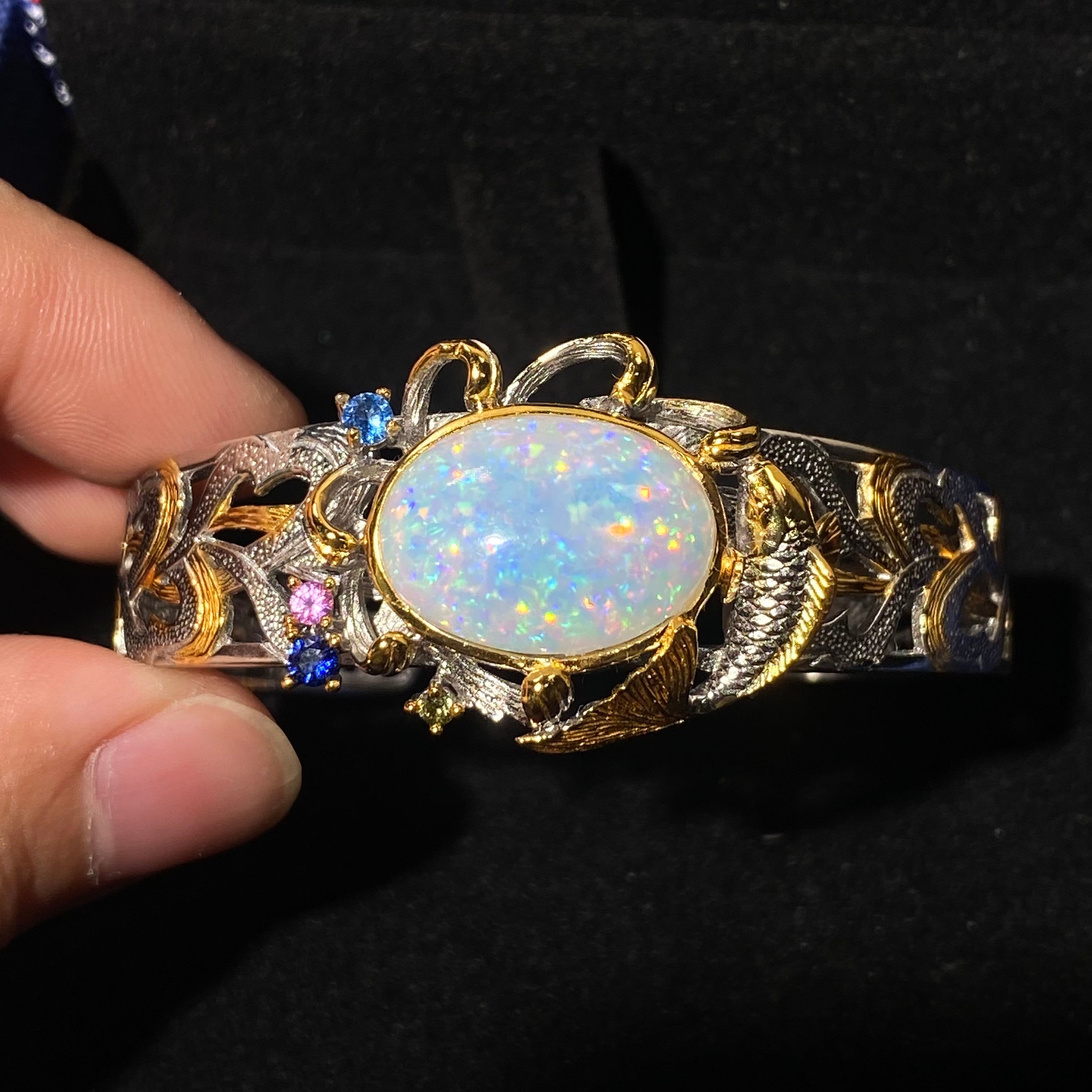 Natural Opal S925 bangle