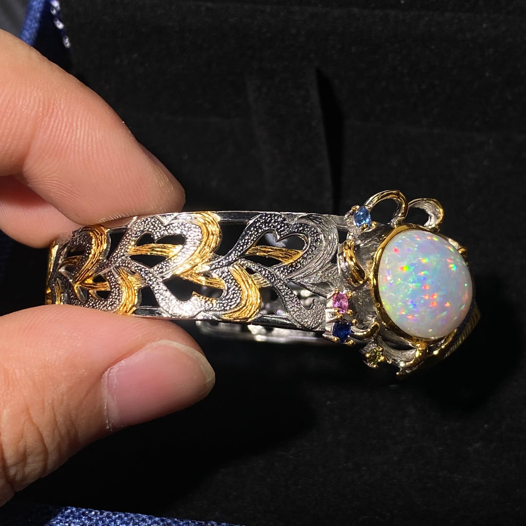 Natural Opal S925 bangle