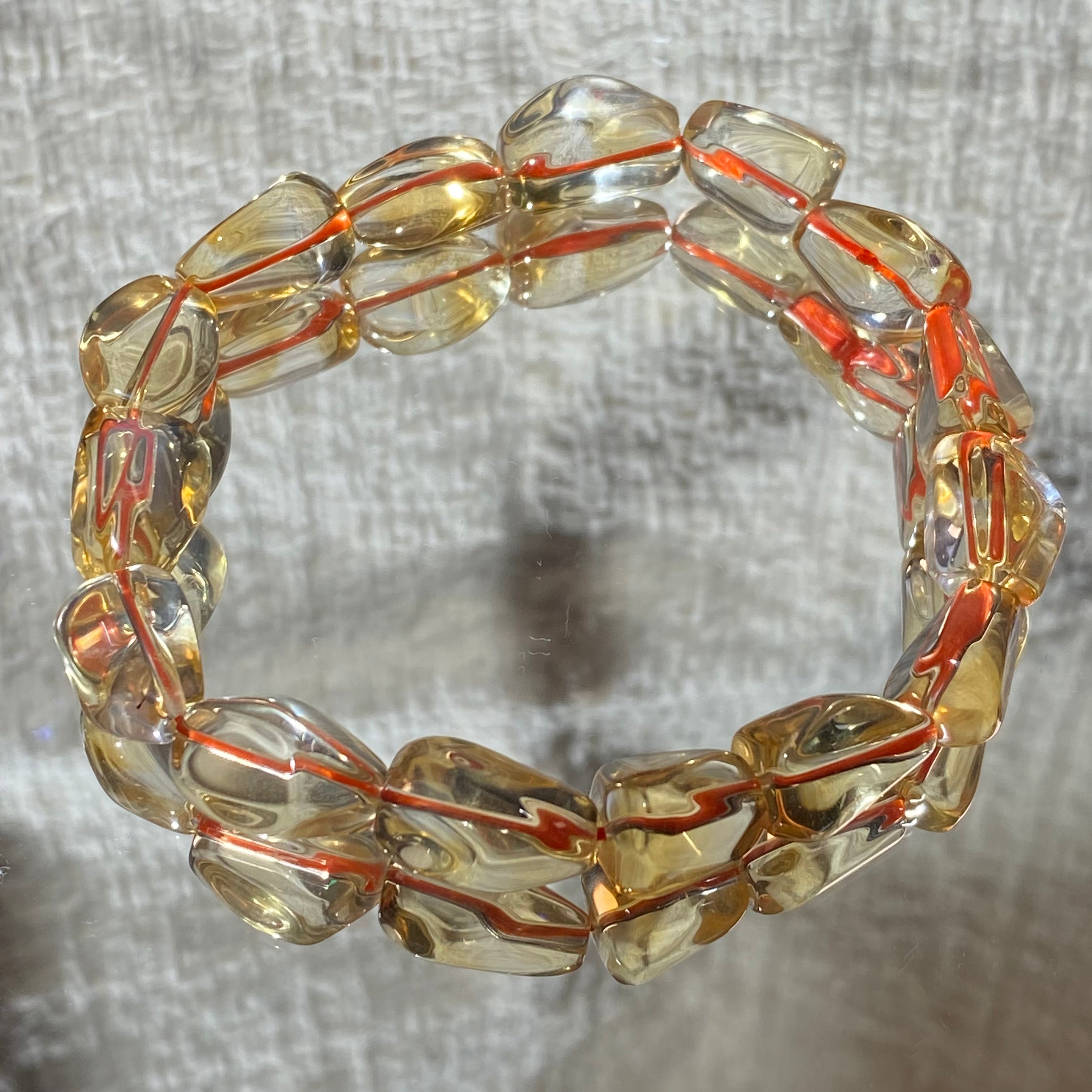 Natural Citrine Freeform Beaded Bracelet