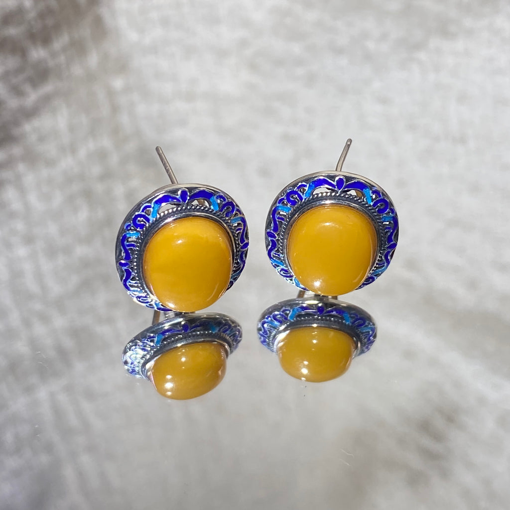 Amber Stud Earrings