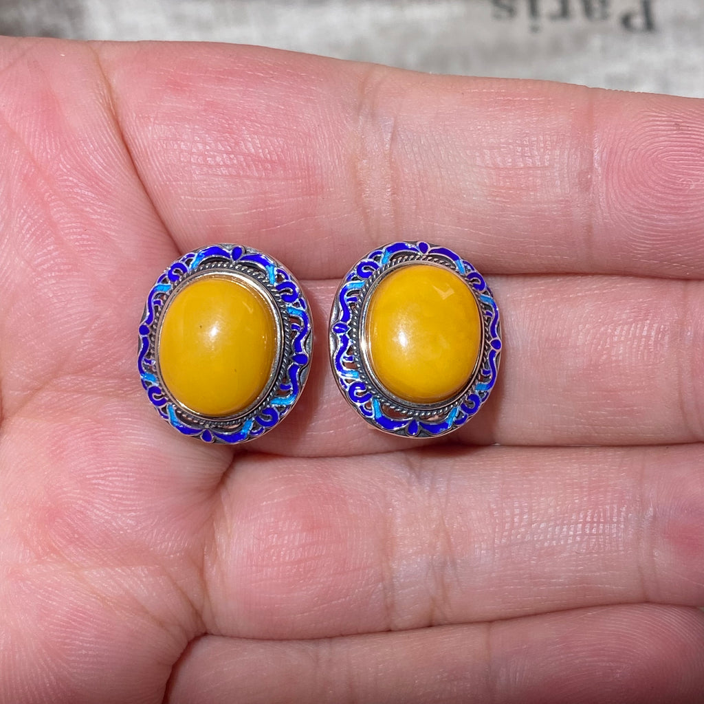 Amber Stud Earrings
