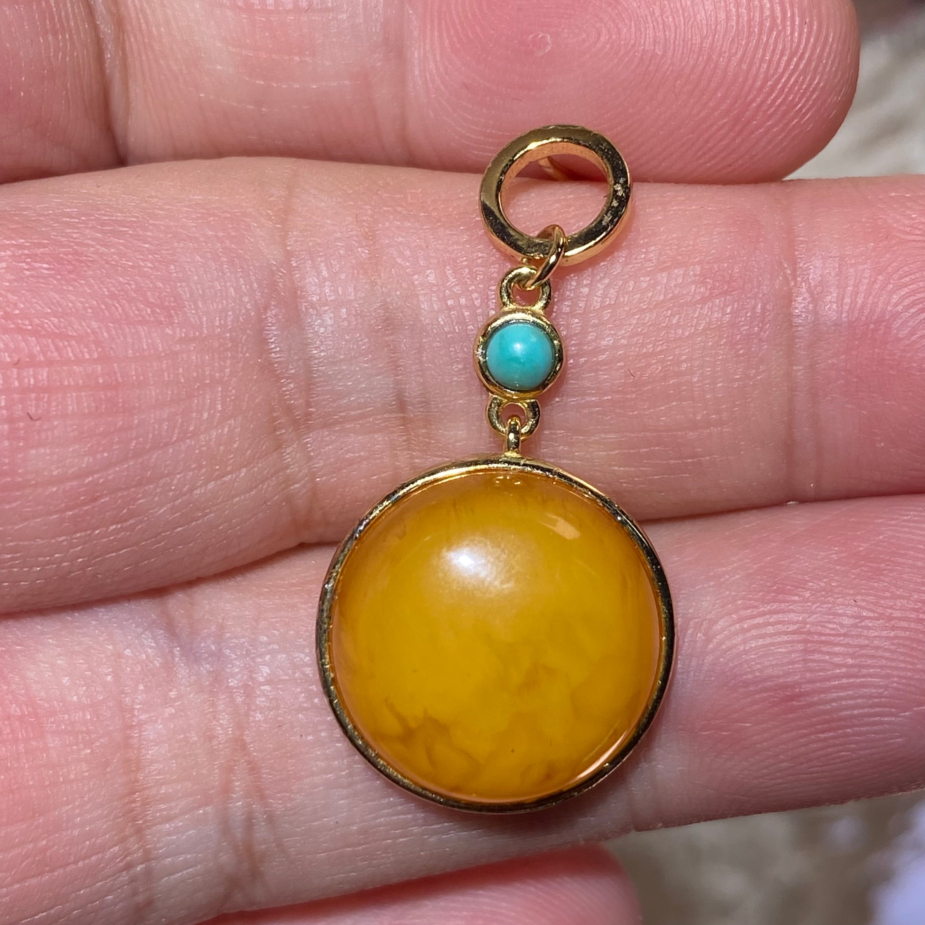 Amber & Turquoise Drop Earrings