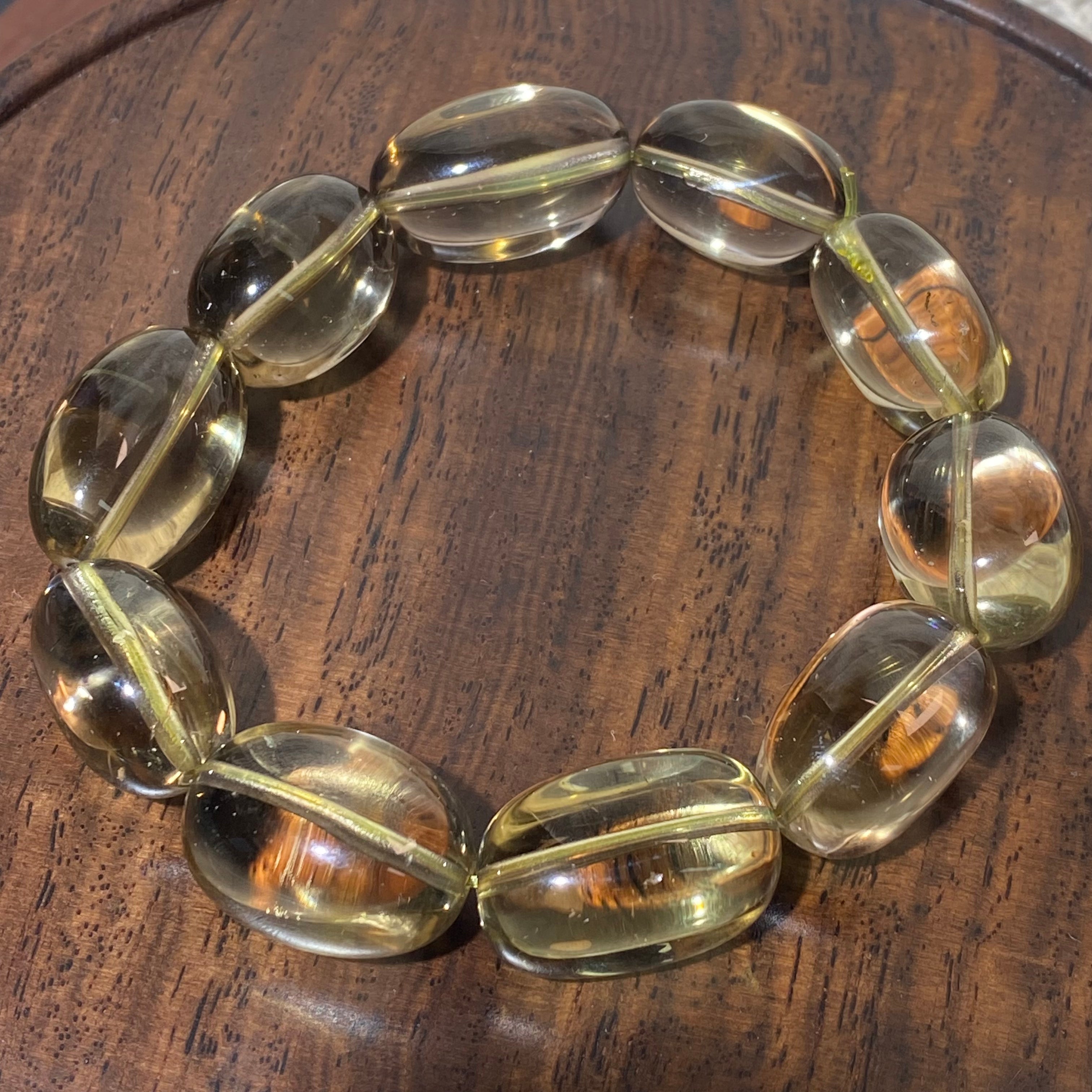 Citrine Tumbled Barrel Beaded Bracelet