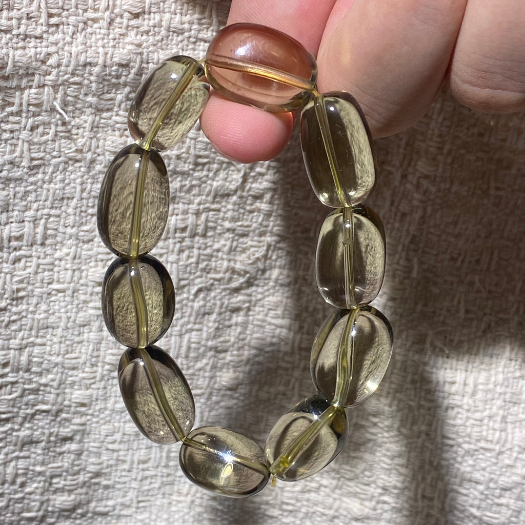 Citrine Tumbled Barrel Beaded Bracelet