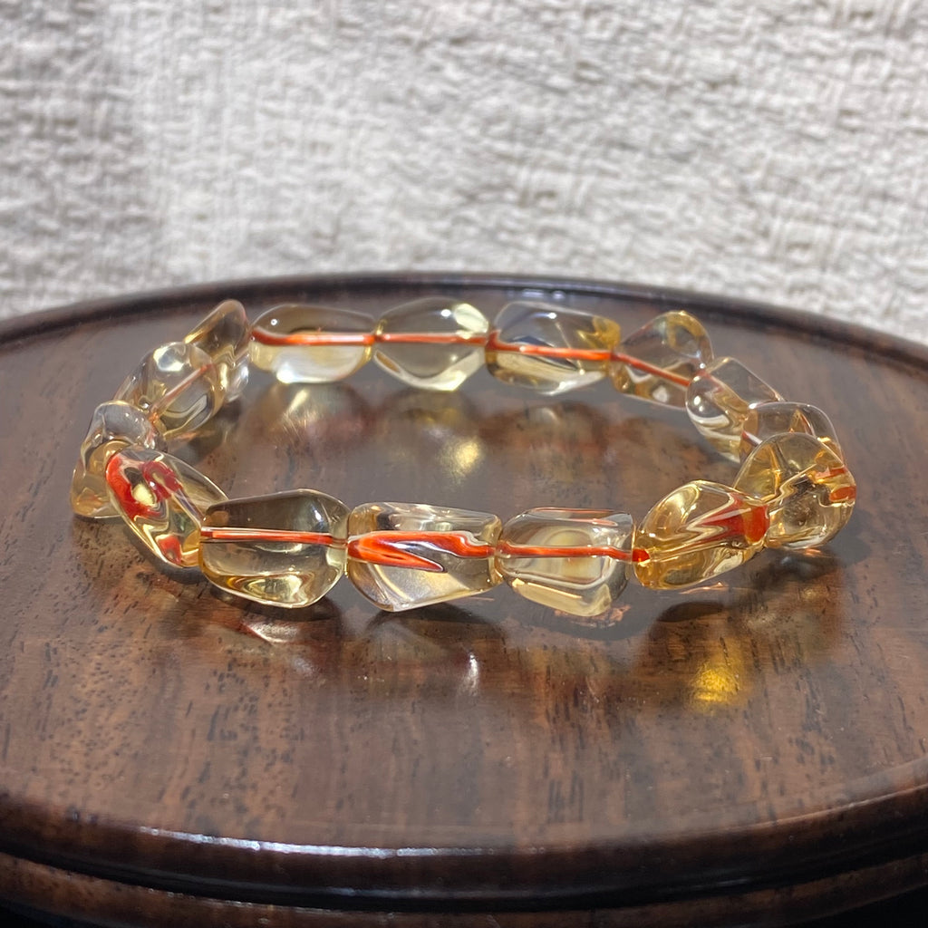 Natural Citrine Freeform Beaded Bracelet