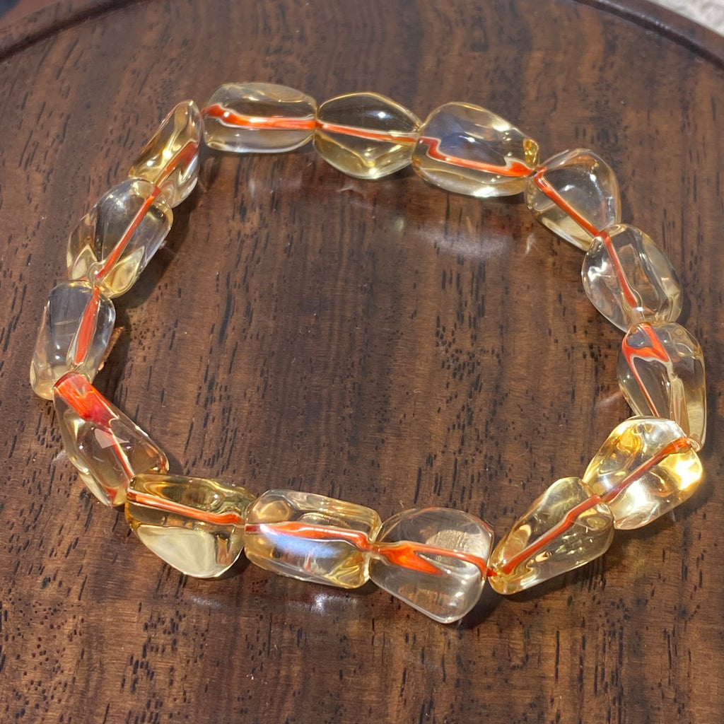 Natural Citrine Freeform Beaded Bracelet